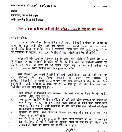 Date Sheet